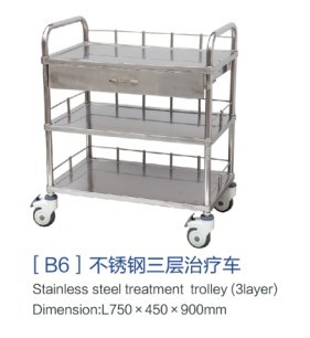 重庆[b6]不锈钢三层治疗车